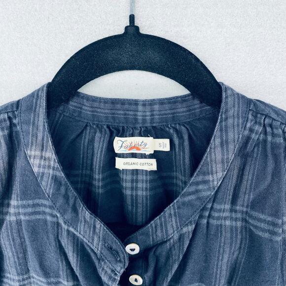 Faherty Flannel Shirt Womens S Gray Organic Cotton Button Up Costal Cowgirl - Picture 4 of 11